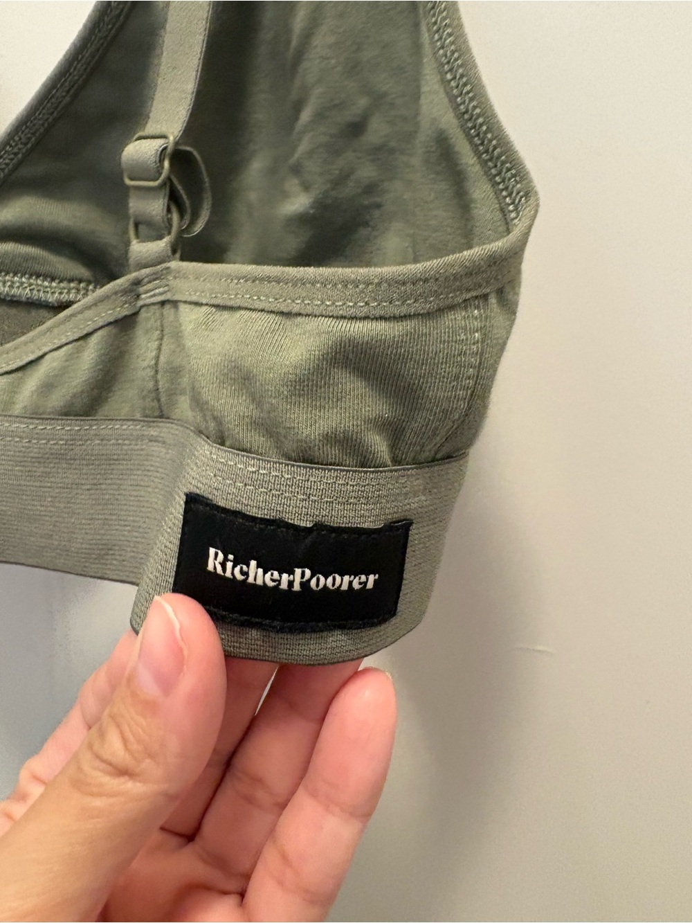 Richer Poorer Classic Bralette Size M Olive Army Green Unlined Wireless Bra NWT - Picture 7 of 7
